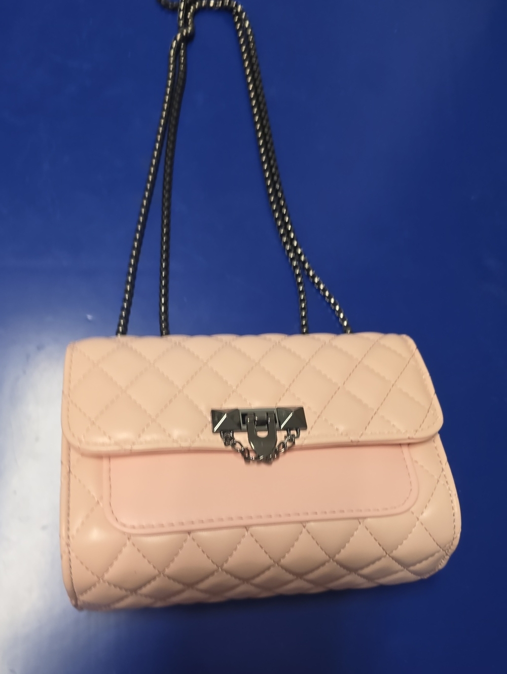 Quilted Soft Pink Chain Shoulder Bag